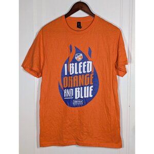 FC Cincinnati T-Shirt Size Medium Orange FCC Soccer MLS Bleed Blue Hoxworth